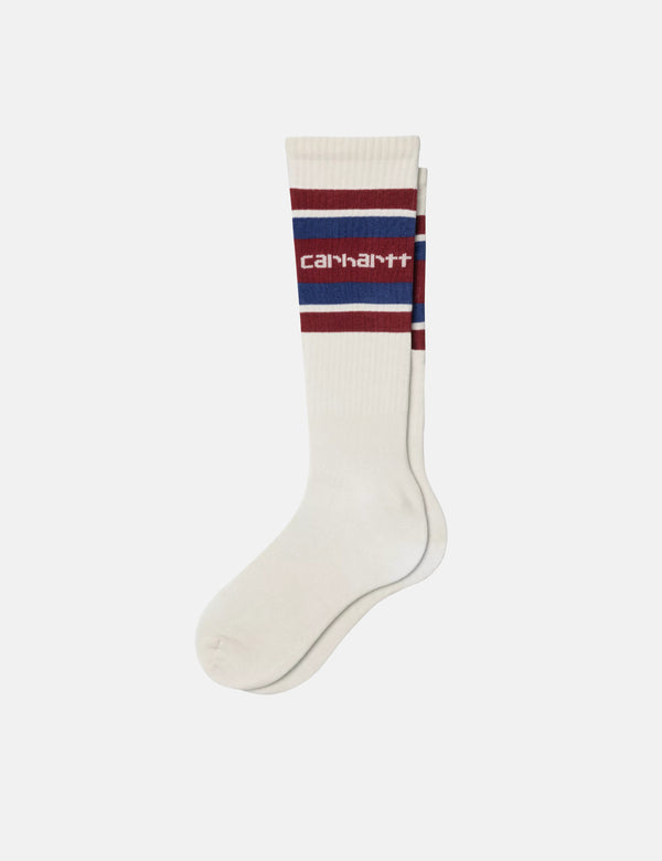 Carhartt WIP Connors Socks - Natural/Scarlet/Wolfsbane