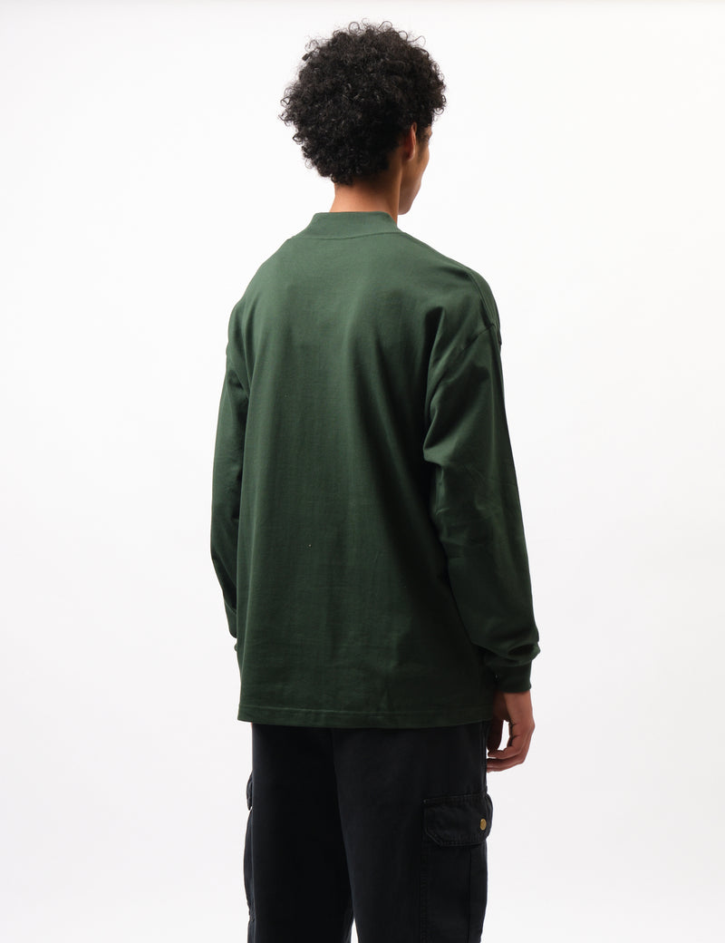 Carhartt WIP Script Mockneck T-Shirt (Loose) - Sycamore Tree Green