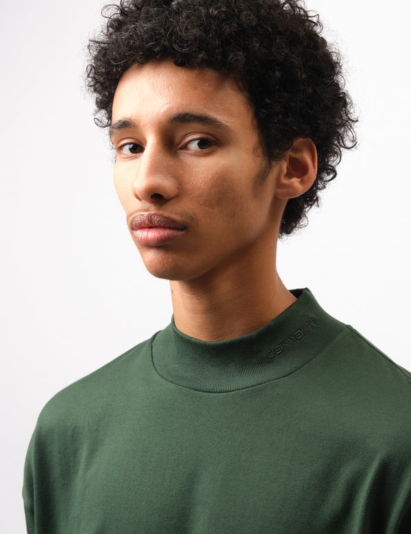 Carhartt WIP Script Mockneck T-Shirt (Loose) - Sycamore Tree Green