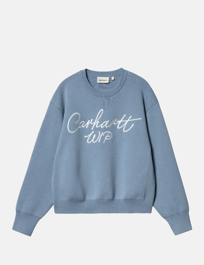 Carhartt WIP Women's Signature Sweater - Dusty Ice Blue