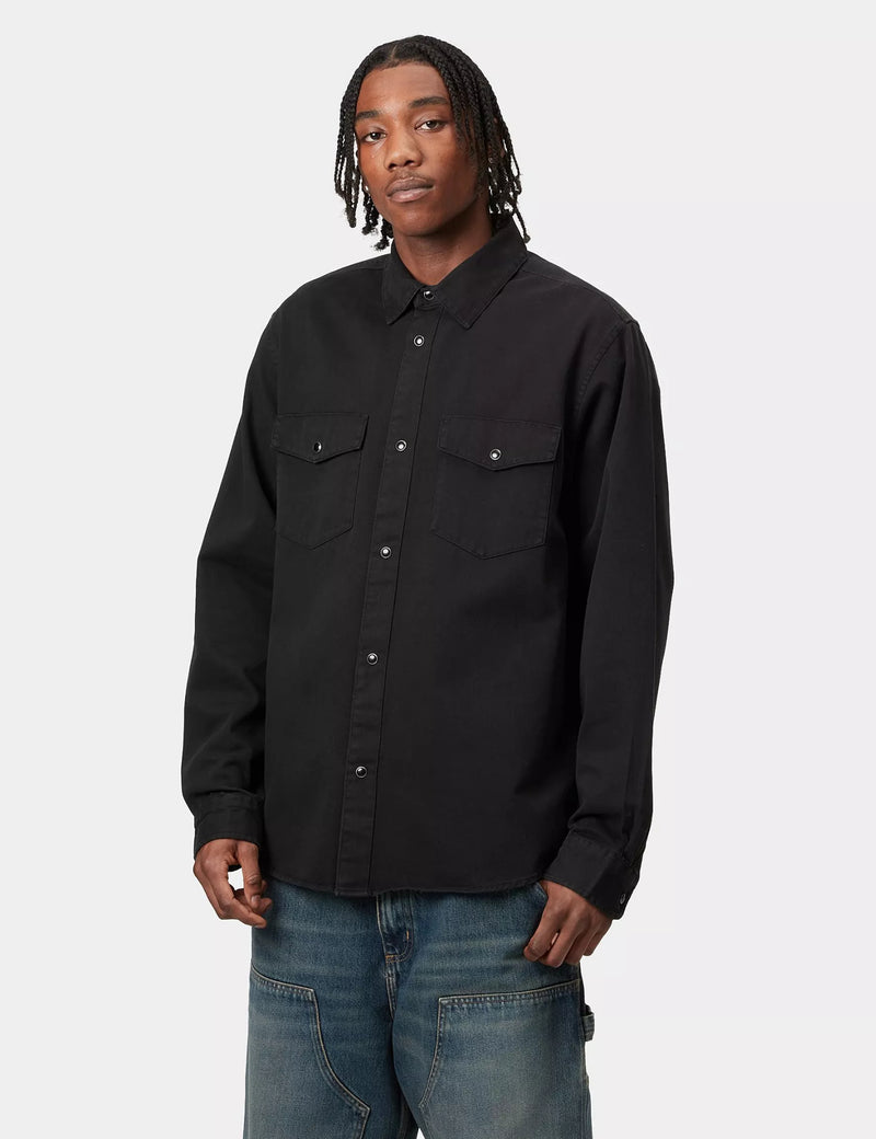 Carhartt WIP Santa Fe Shirt (Garment Dyed) - Black Carhartt WIP Santa Fe Shirt (Garment Dyed) - Black