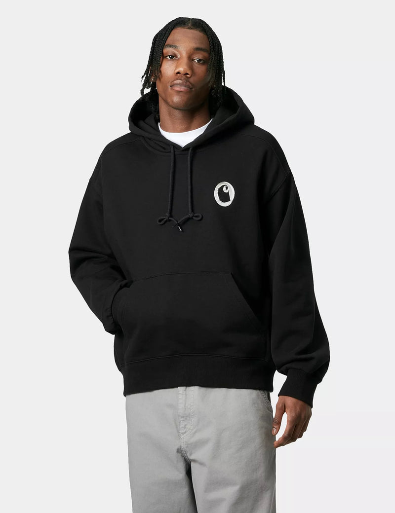 Carhartt WIP Hooded Charm Link Sweatshirt - Black Stone Washed