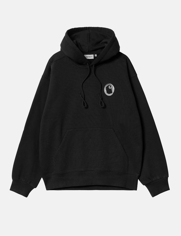 Carhartt WIP Hooded Charm Link Sweatshirt - Black Stone Washed