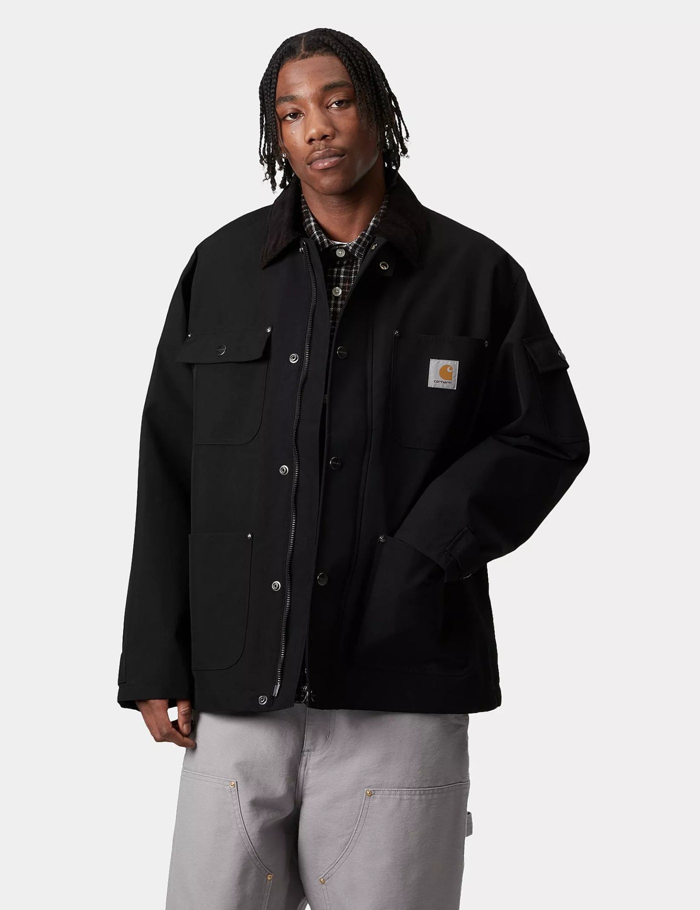 ジャケット・アウター carhartt wip clapton jacket black/black I034424.00E.XX.03_1_5387f0b1-
