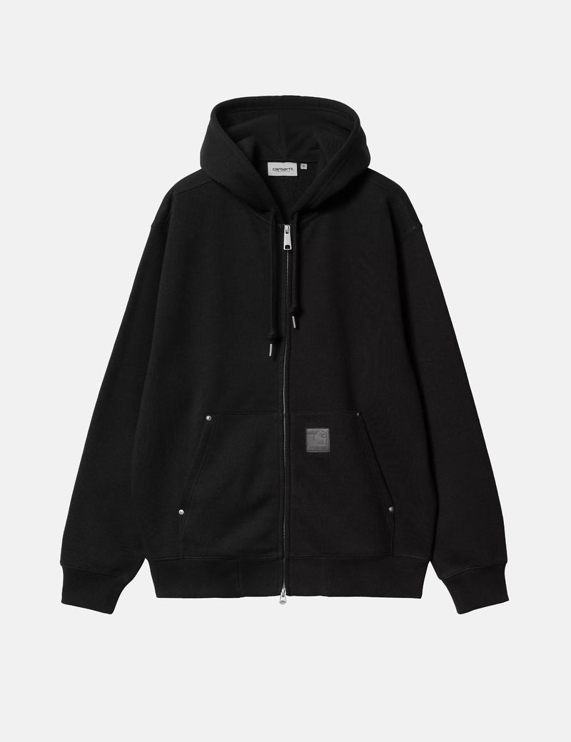 Carhartt WIP Hooded Eldon Sweatshirt Jacket - Black