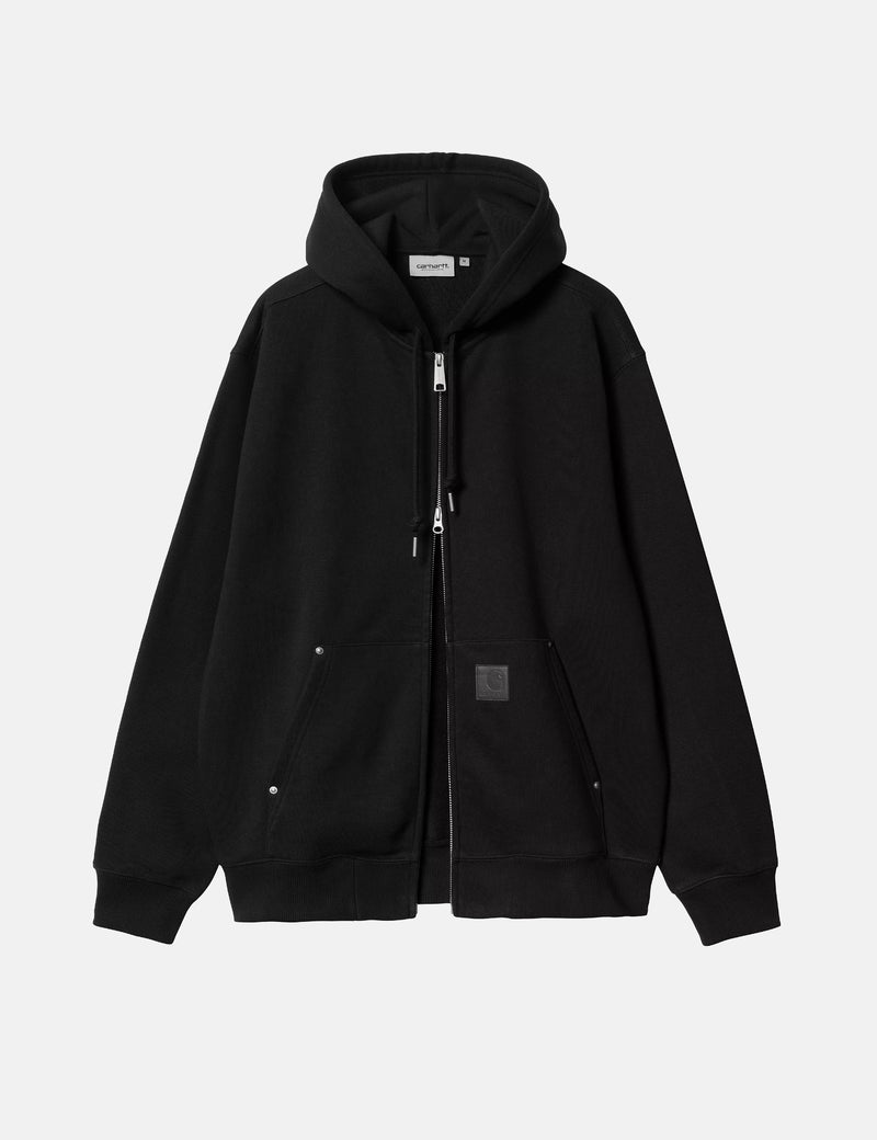 Carhartt WIP Hooded Eldon Sweatshirt Jacket - Black