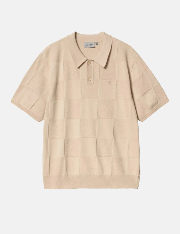 Carhartt WIP Checker Polo Shirt - Fleur De Sel Beige