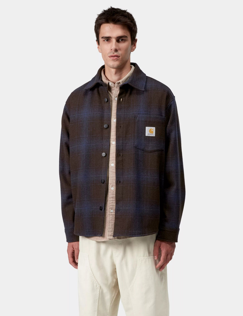 Carhartt WIP Brennan Check Shirt Jacket - Palisander Brown