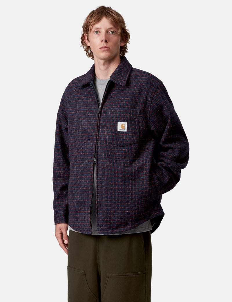 Carhartt WIP Bellamy Over Shirt Jacket (Bellamy Check) - Deep Night Blue