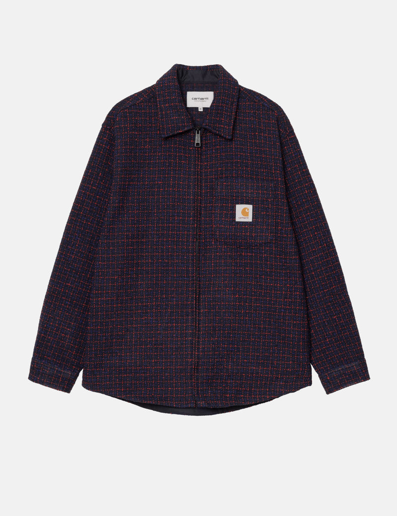 Carhartt WIP Bellamy Over Shirt Jacket (Bellamy Check) - Deep Night Blue