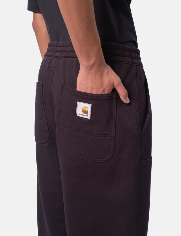 Carhartt WIP Double Knee Sweat Pant - Black Stone Washed