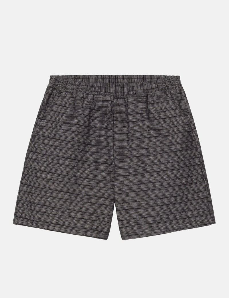 Carhartt WIP Gellar Shorts (Gellar Stripe) - Black Rinsed