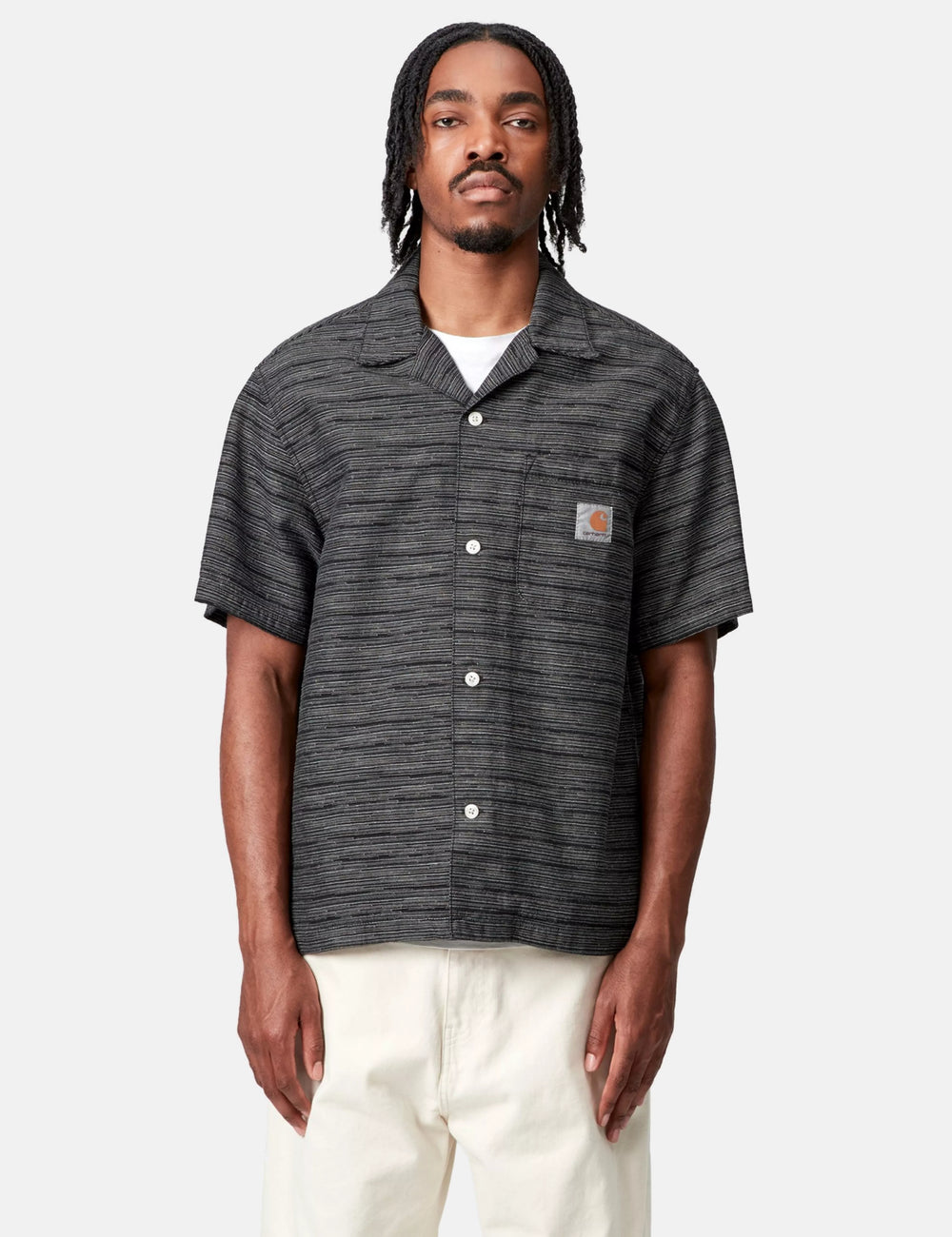 Carhartt WIP Short Sleeve Gellar Stripe Shirt - Black | Urban