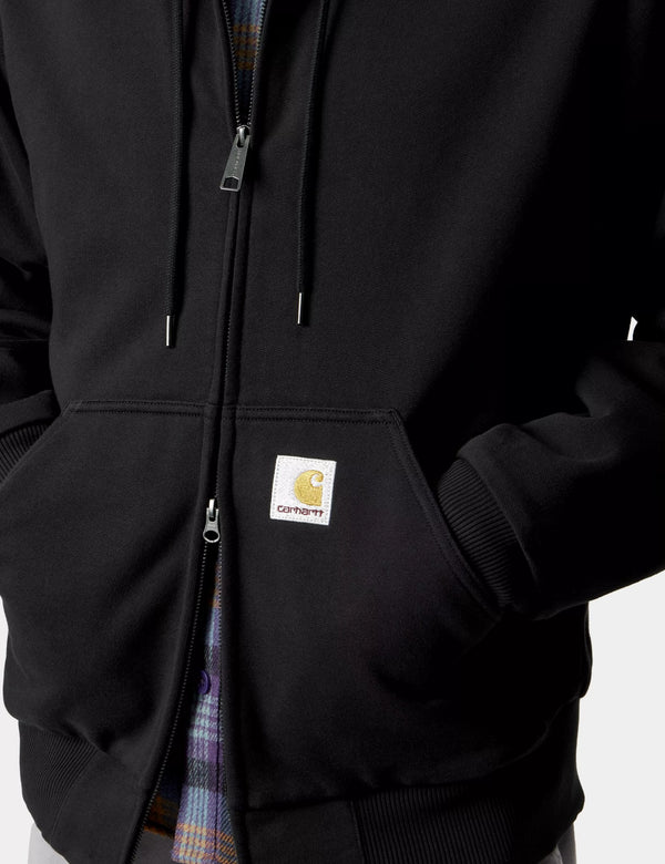 Carhartt WIP Active Sweat Jacket - Black Stone Washed