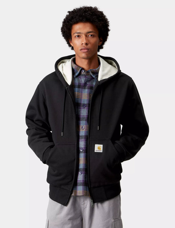 Carhartt WIP Active Sweat Jacket - Black Stone Washed