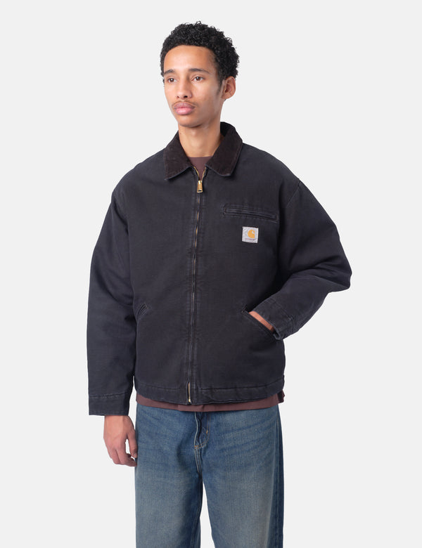 Carhartt WIP OG Detroit Jacket - Black/Black Stone Canvas