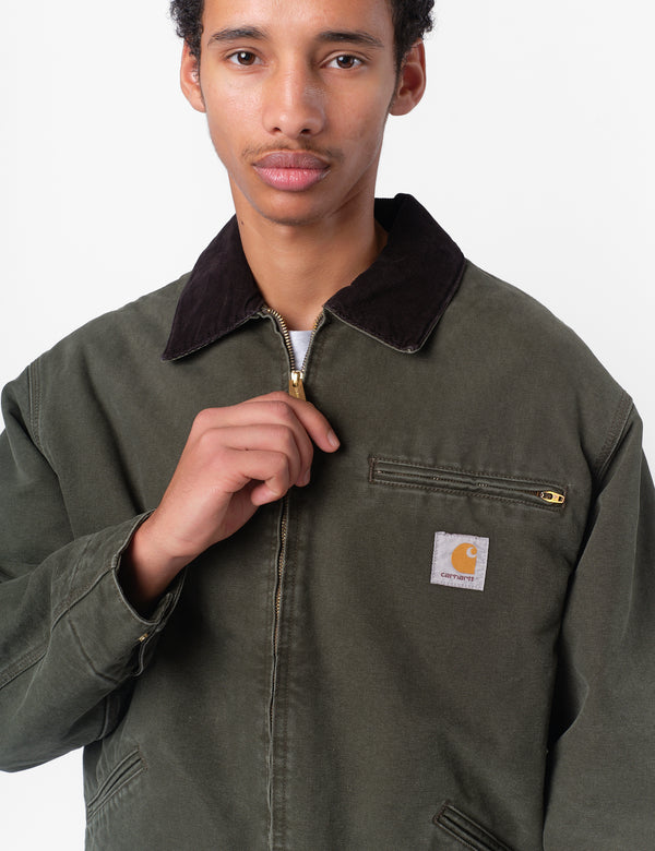 Carhartt WIP OG Detroit Jacket - Olive/Black Stone Canvas