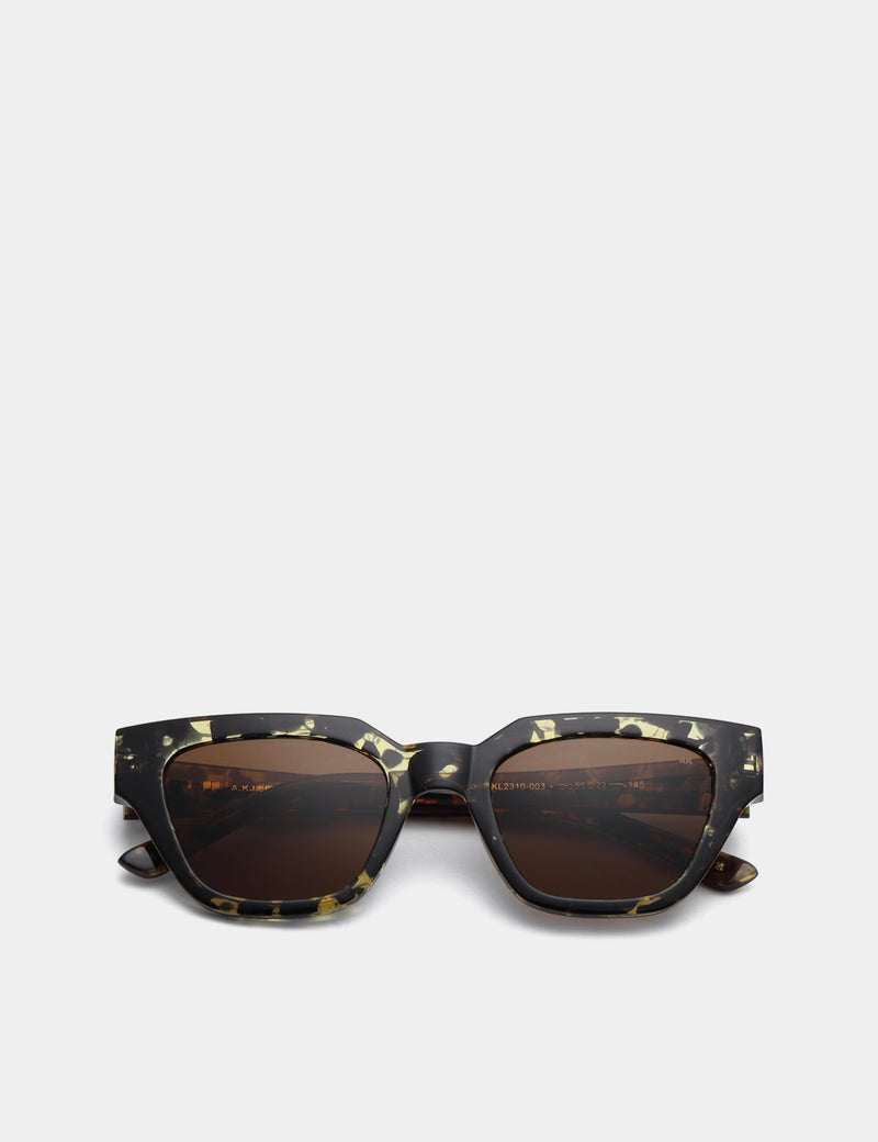 A. Kjaerbede Kaws Sunglasses - Black/Yellow Tortoise