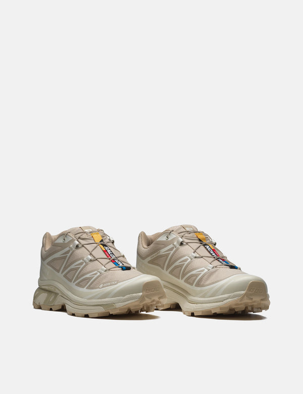 Salomon XT-6 GTX Gore-Tex Trainers - Oxford Tan/Almond Milk/Safari