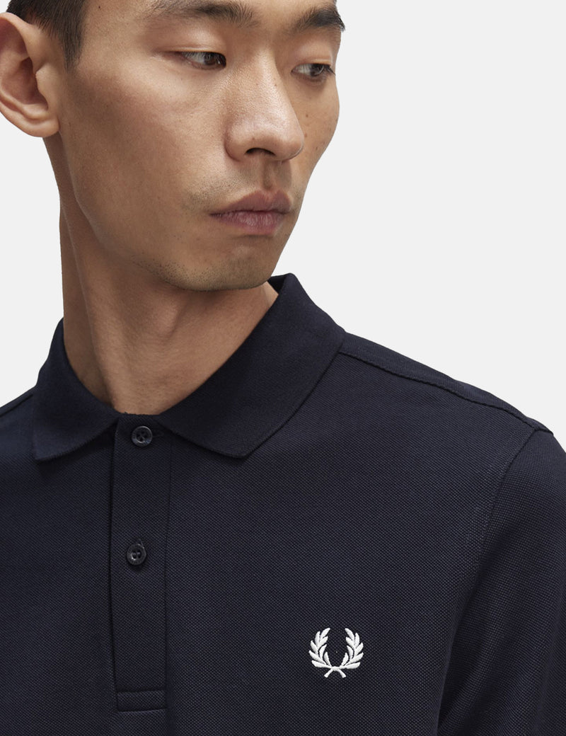 Fred Perry Long Sleeve Polo Shirt - Navy Blue