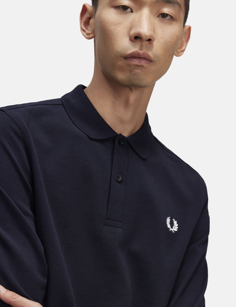 Fred Perry Long Sleeve Polo Shirt - Navy Blue