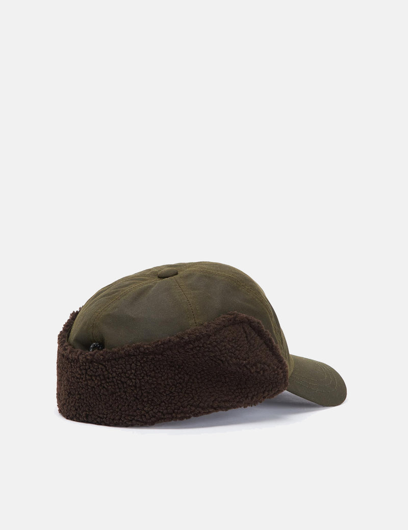 Barbour x Baracuta Wax Ear Flap Cap - Olive Green