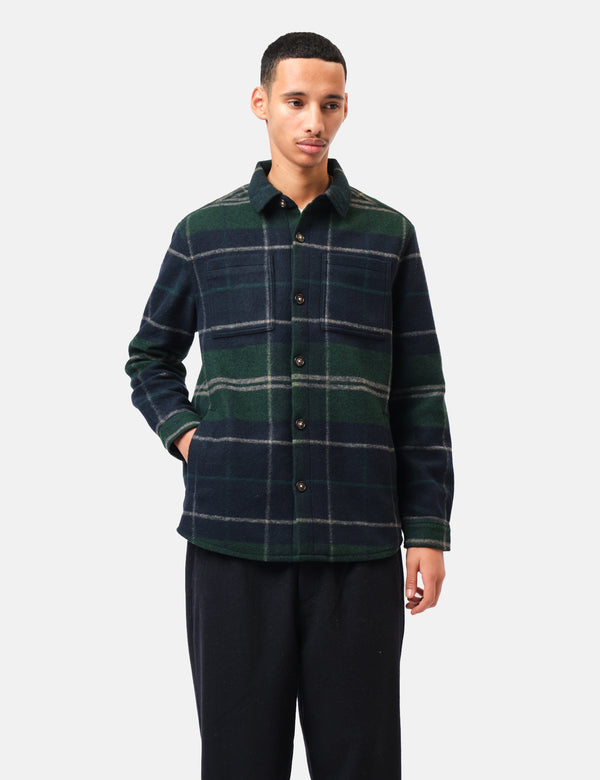 Barbour Chapter Tailored Check Overshirt - Green Lock Tartan