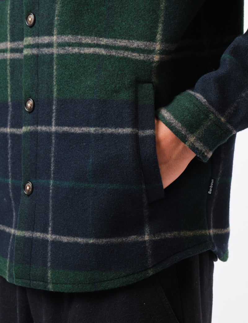 Barbour Chapter Tailored Check Overshirt - Green Lock Tartan