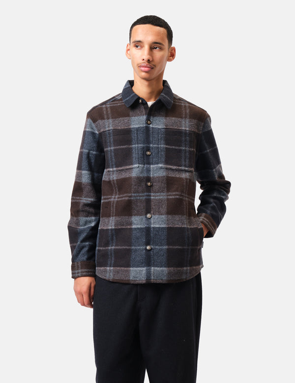 Barbour Chapter Tailored Check Overshirt - Midnight Oak Tartan