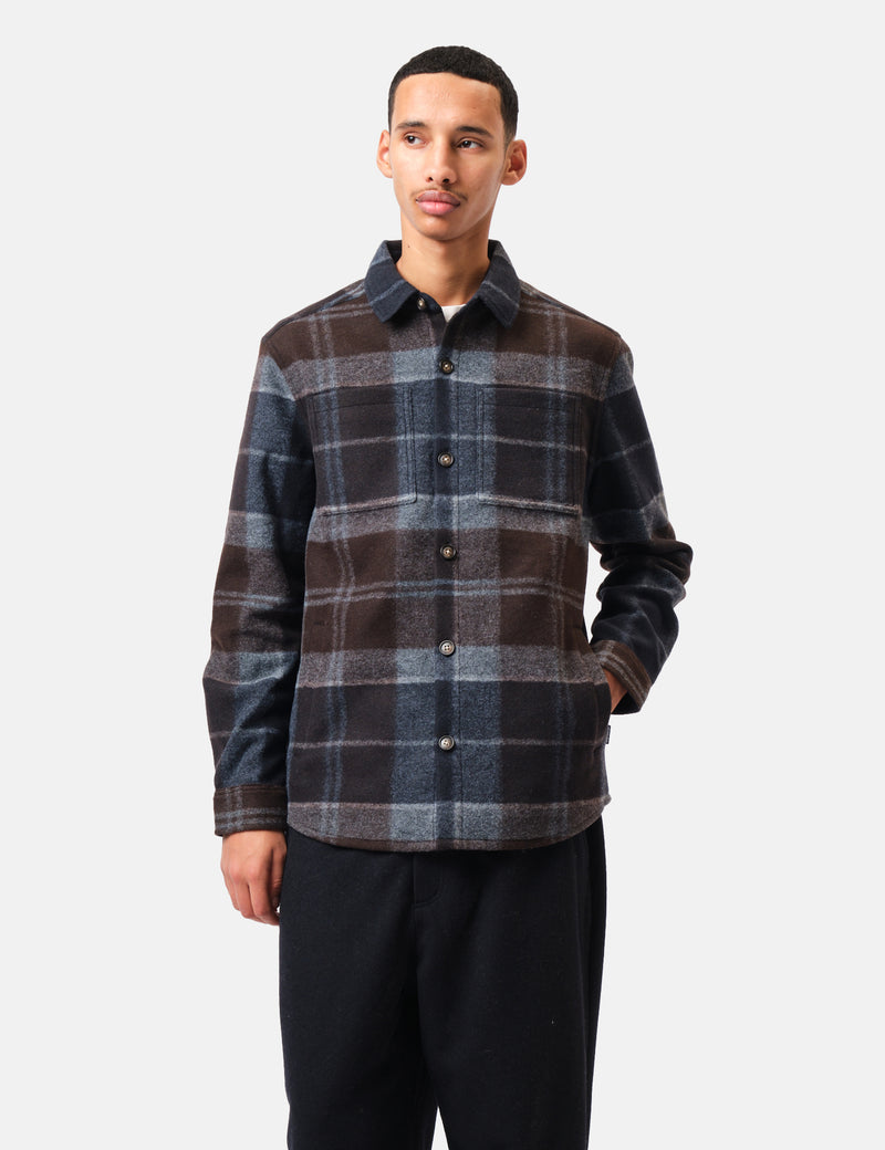 Barbour Chapter Tailored Check Overshirt - Midnight Oak Tartan