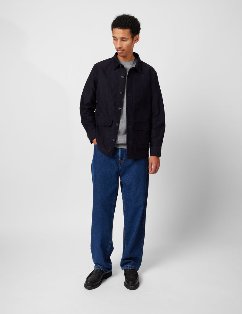 Barbour Newbirch Cotton Sateen Overshirt - Navy Blue