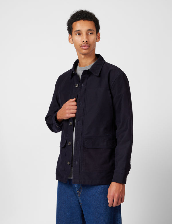 Barbour Newbirch Cotton Sateen Overshirt - Navy Blue