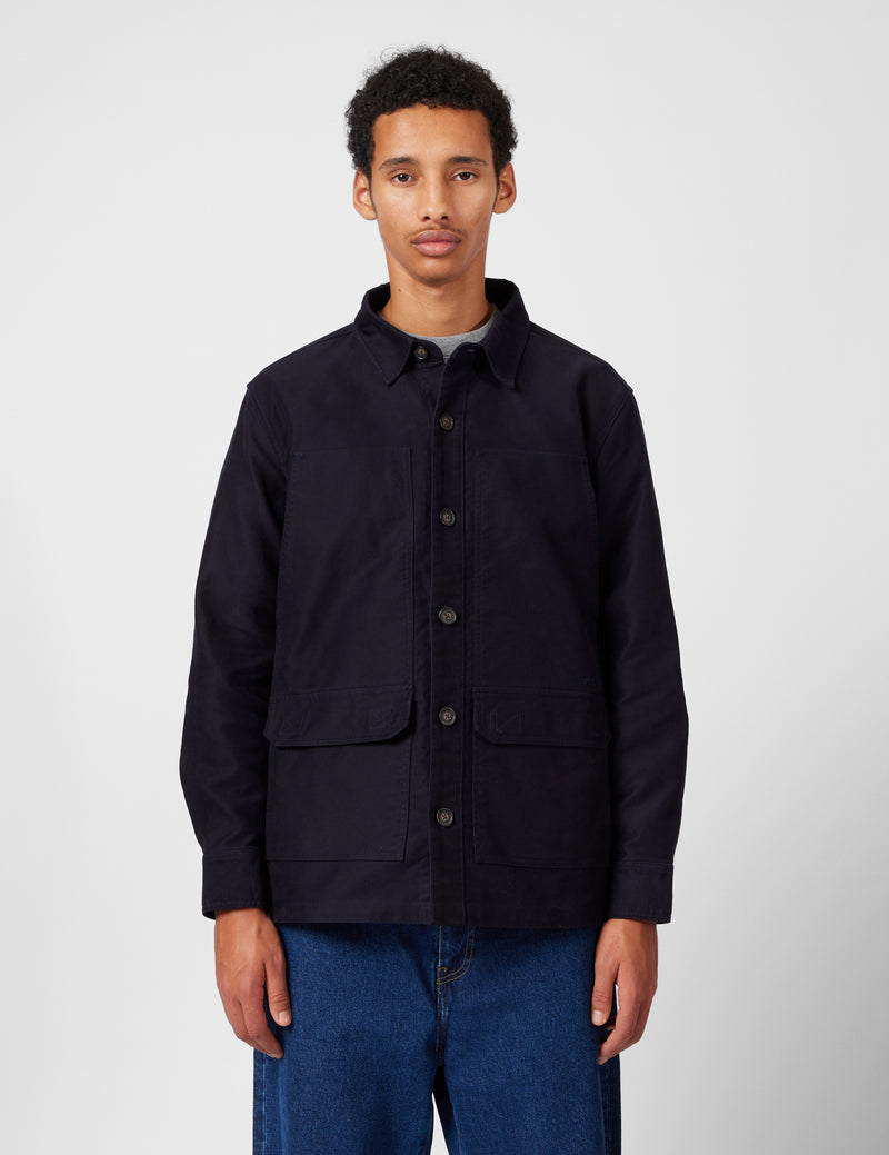 Barbour Newbirch Cotton Sateen Overshirt - Navy Blue