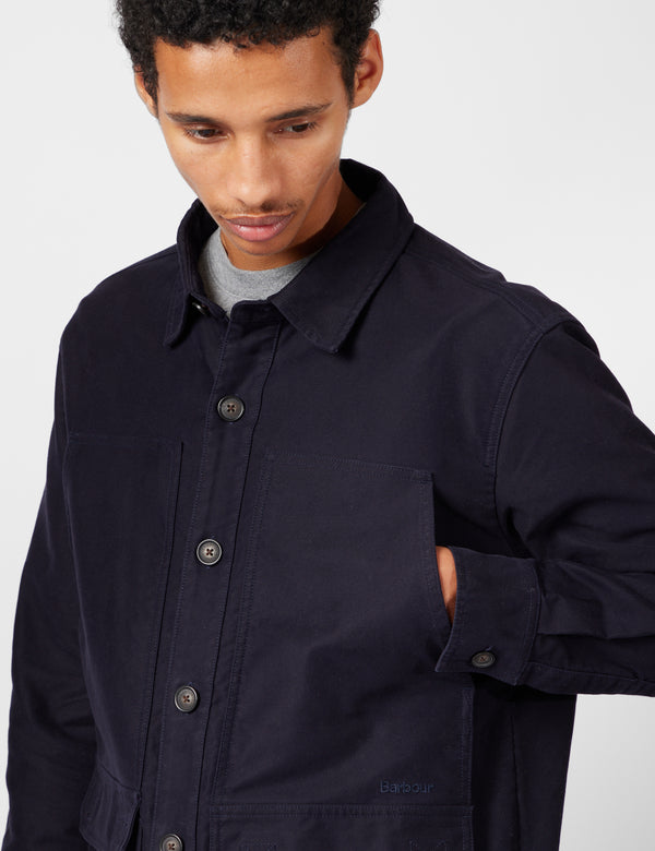 Barbour Newbirch Cotton Sateen Overshirt - Navy Blue
