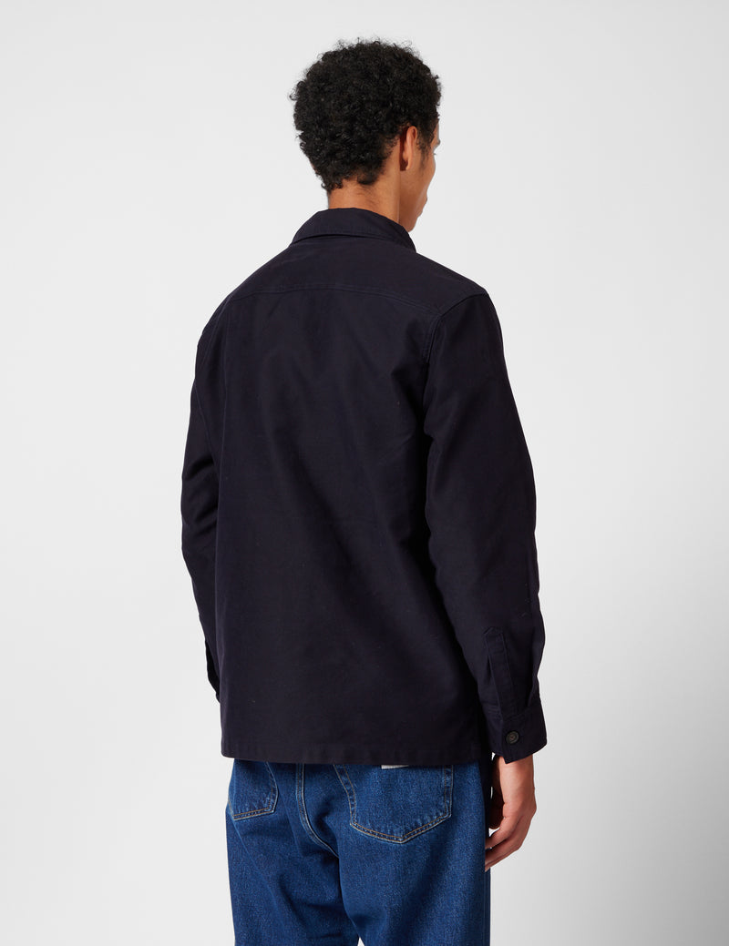 Barbour Newbirch Cotton Sateen Overshirt - Navy Blue
