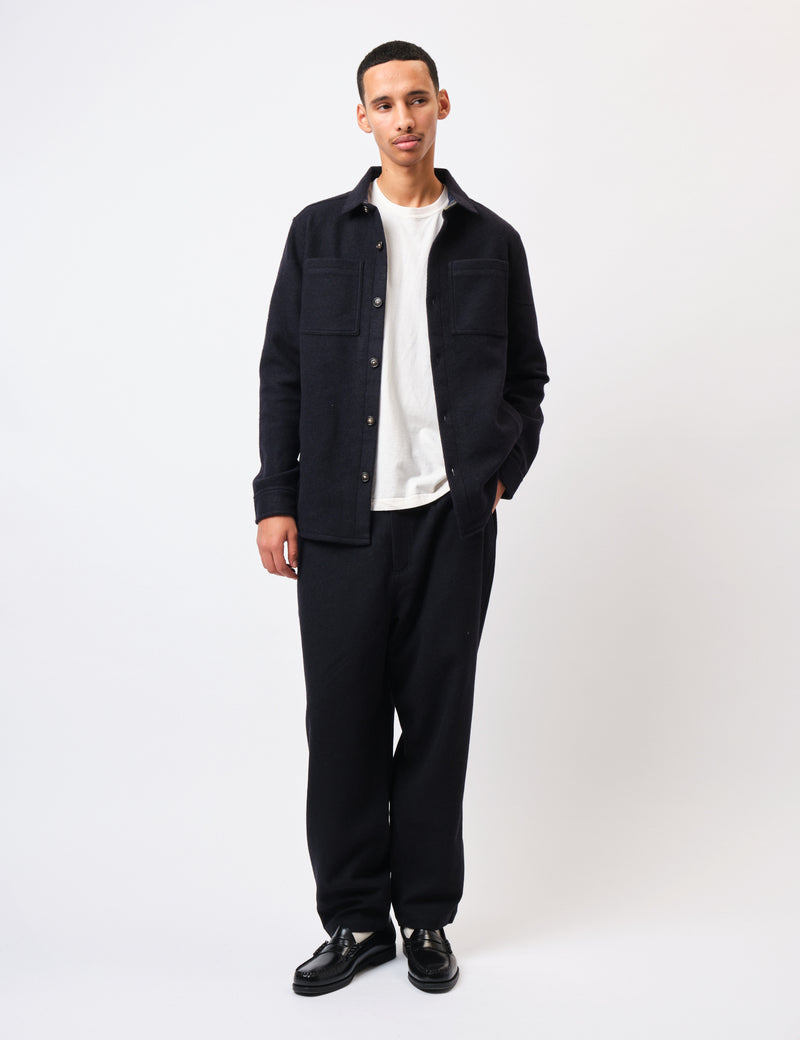 Barbour Marlow Tailored Wool Blend Overshirt - Navy Marl