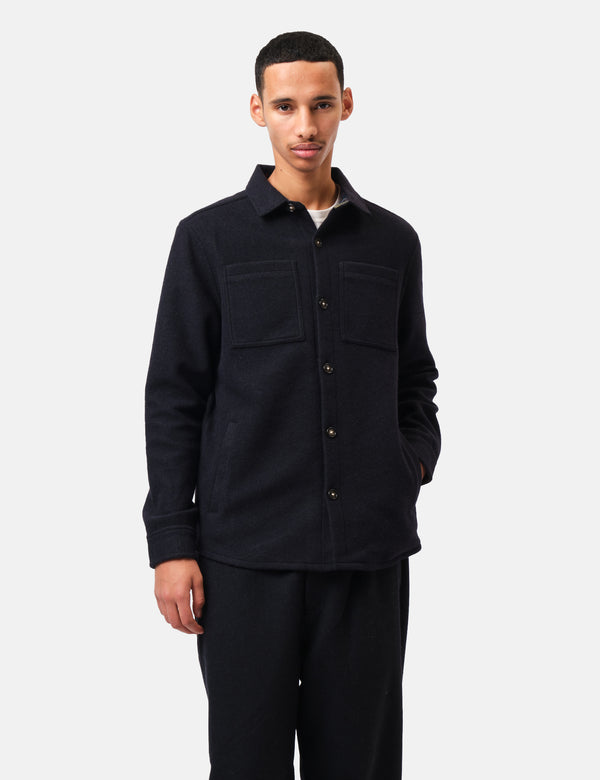 Barbour Marlow Tailored Wool Blend Overshirt - Navy Marl