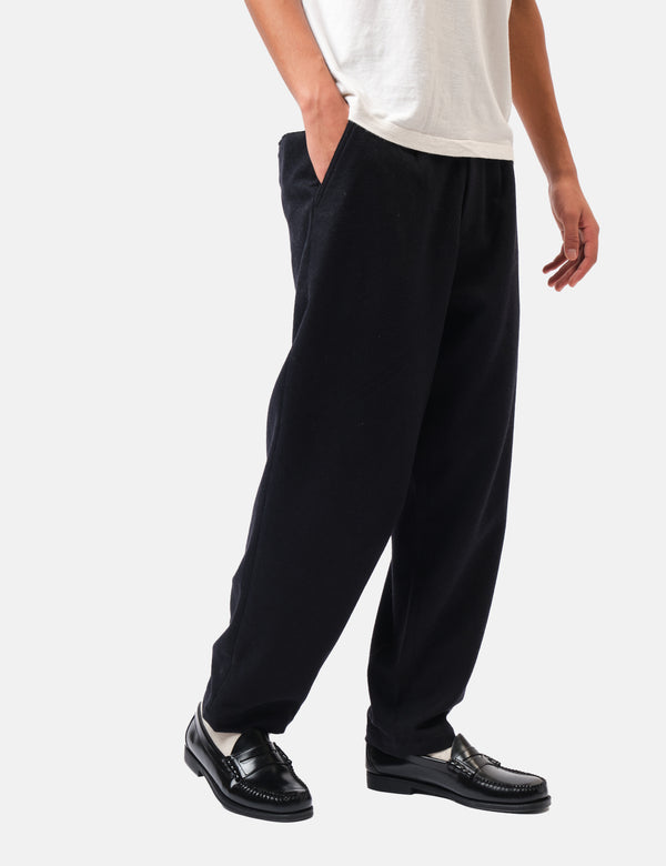 Barbour Wool Blend Relaxed Trousers - Navy Blue