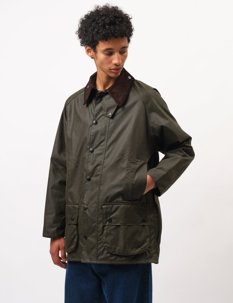 Barbour Beaufort Wax Jacket Archive Olive Green Urban Excess