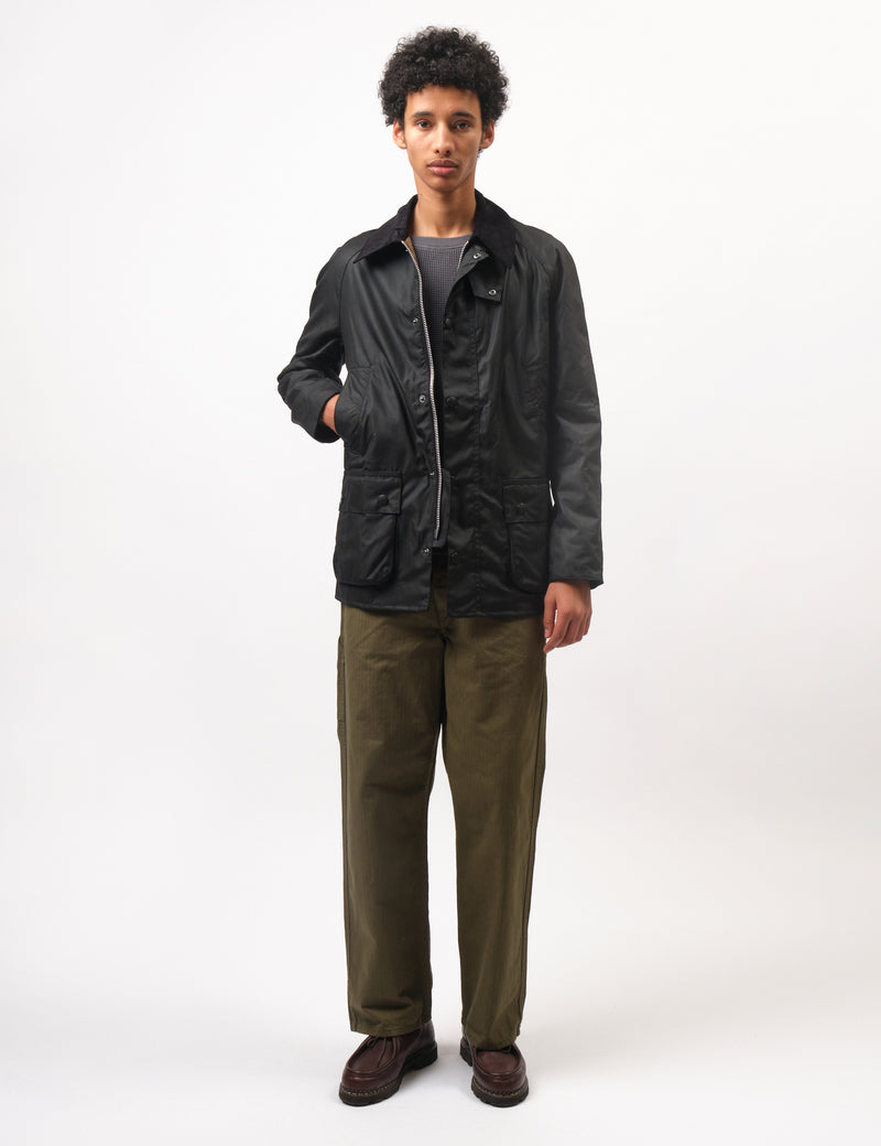 Barbour Ashby Wax Jacket Black Classic Lining Urban Excess. URBAN EXCESS