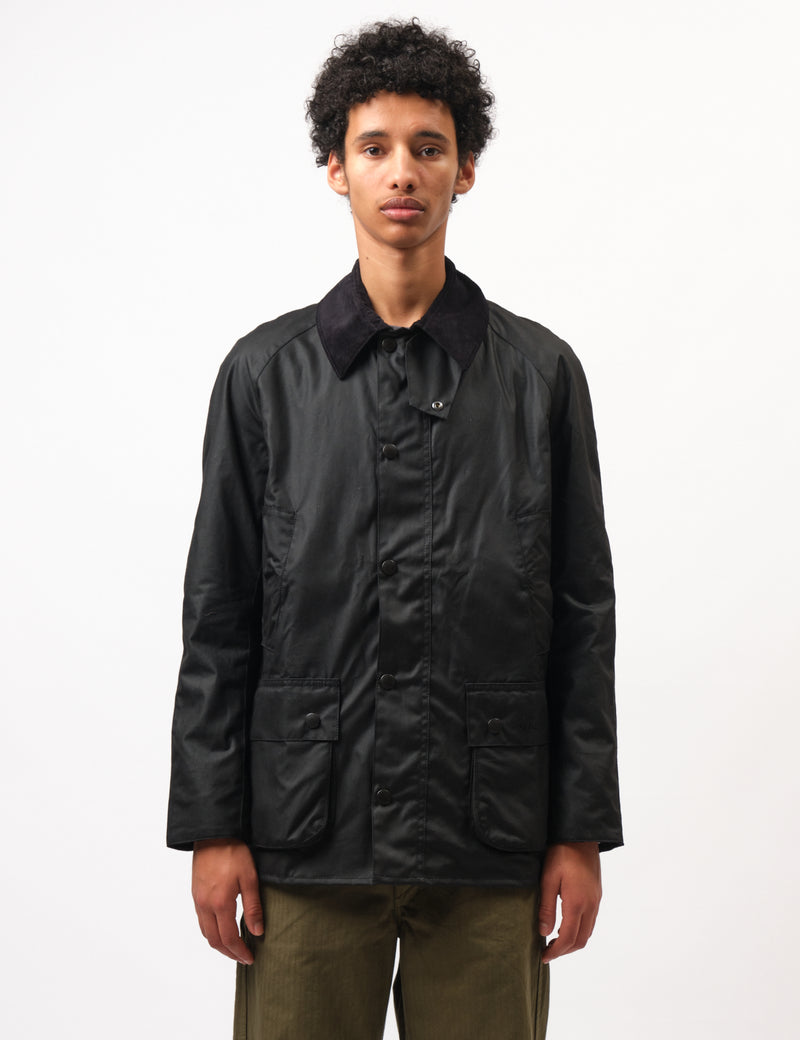 Barbour Ashby Wax Jacket - Black Classic Lining