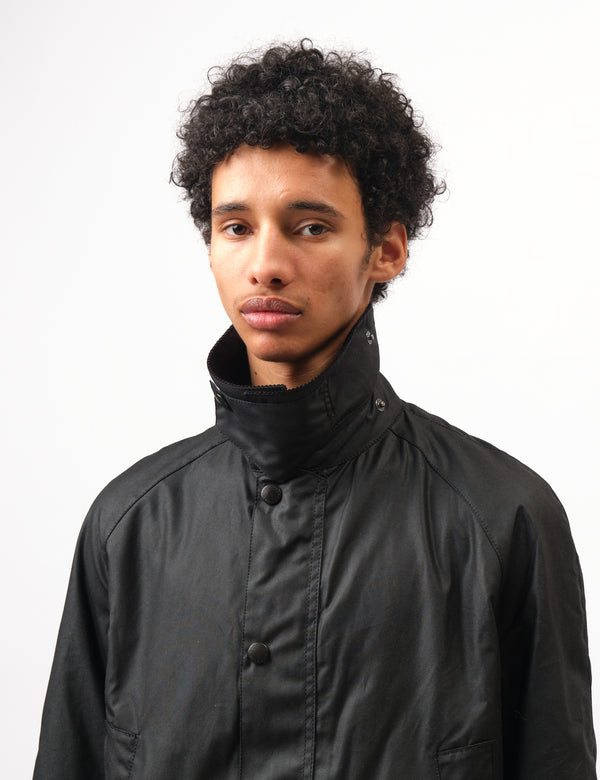 Barbour Ashby Wax Jacket - Black Classic Lining