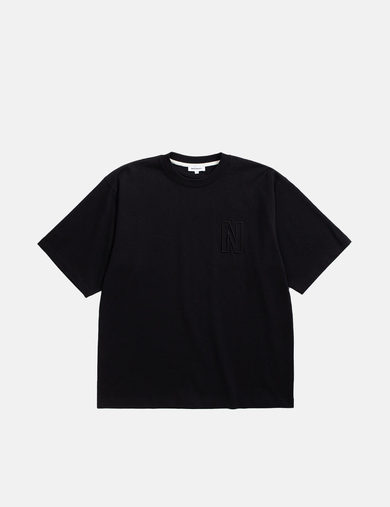 Norse Projects Simon Heavy Jersey N Logo T-Shirt (Organic) - Black