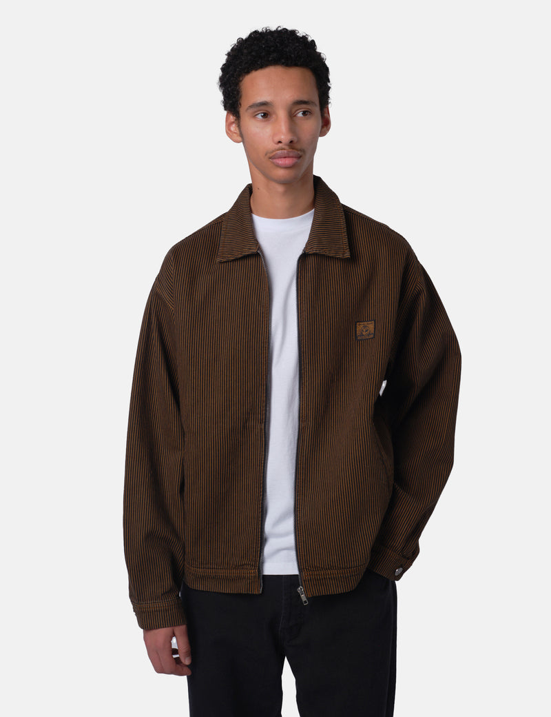 No Problemo Striped Nayoko Jacket - Brown