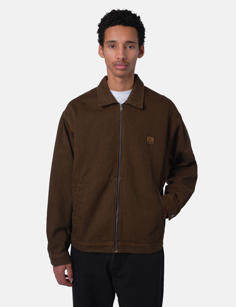 No Problemo Striped Nayoko Jacket - Brown