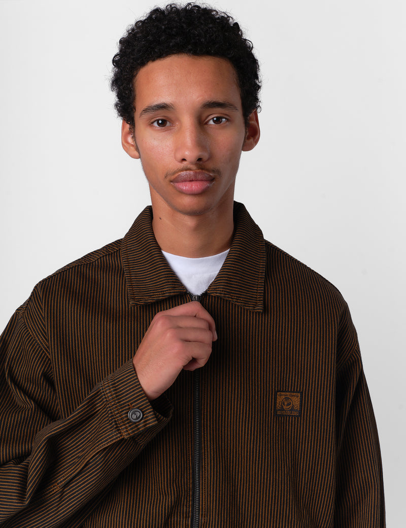 No Problemo Striped Nayoko Jacket - Brown