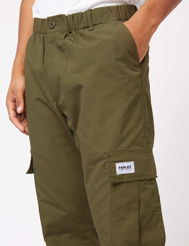 Parlez Gilbert Cargo Pants - Khaki Green