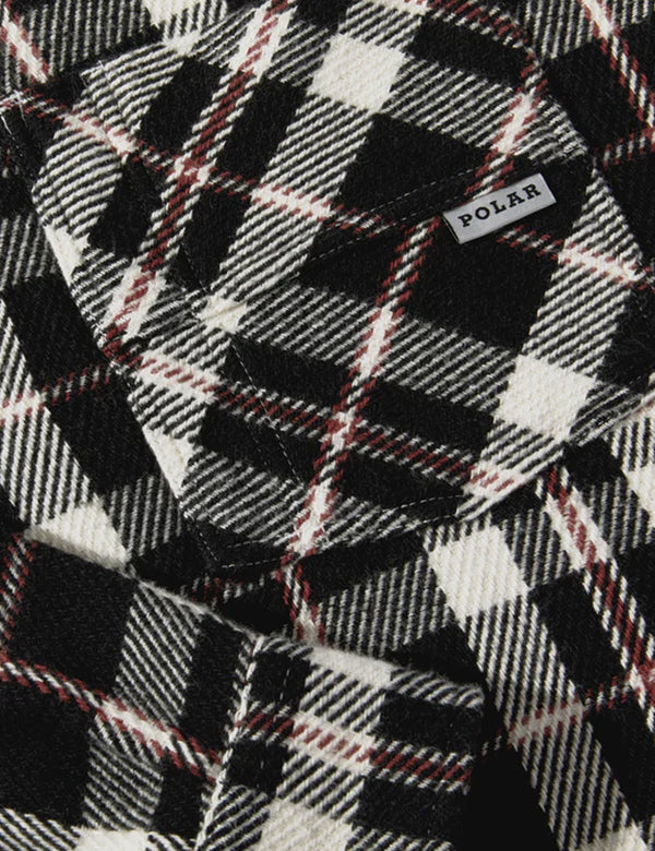 Polar Skate Co. Big Boy Overshirt Flannel - Black/White/Red