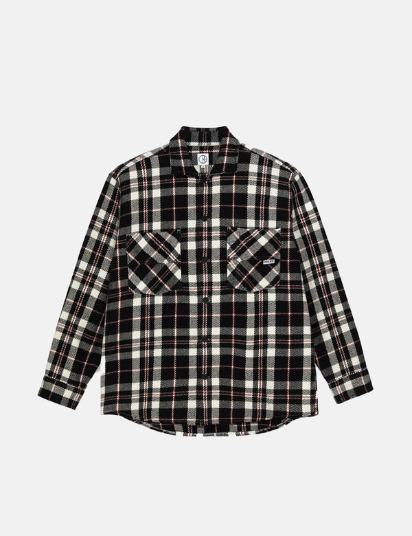 Polar Skate Co. Big Boy Overshirt Flannel - Black/White/Red