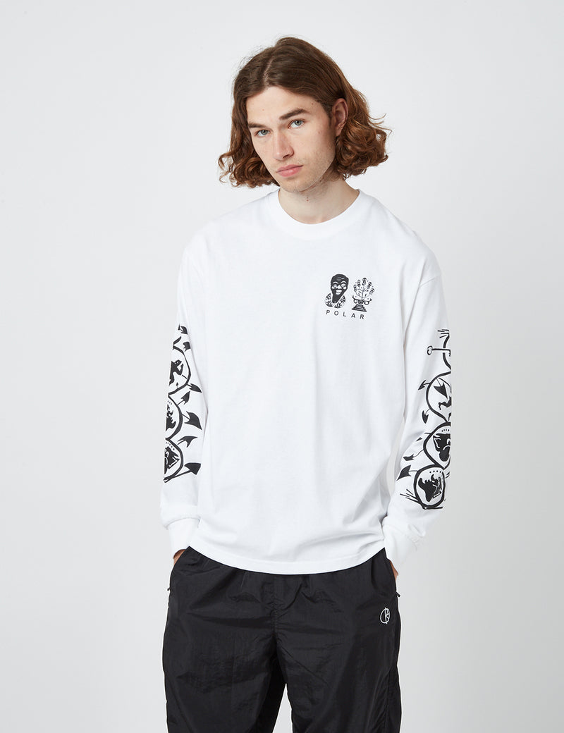 Polar Skate Co. Spiral Long Sleeve T-Shirt - White